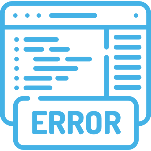 Icon depticing error message.