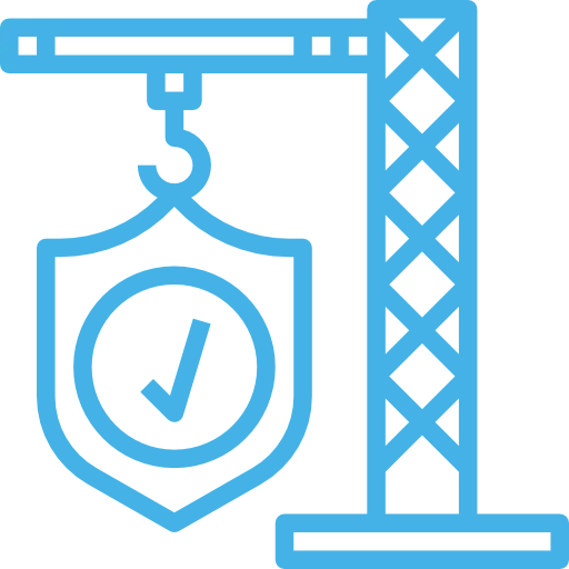 Icon depticing a crane holding a shield.